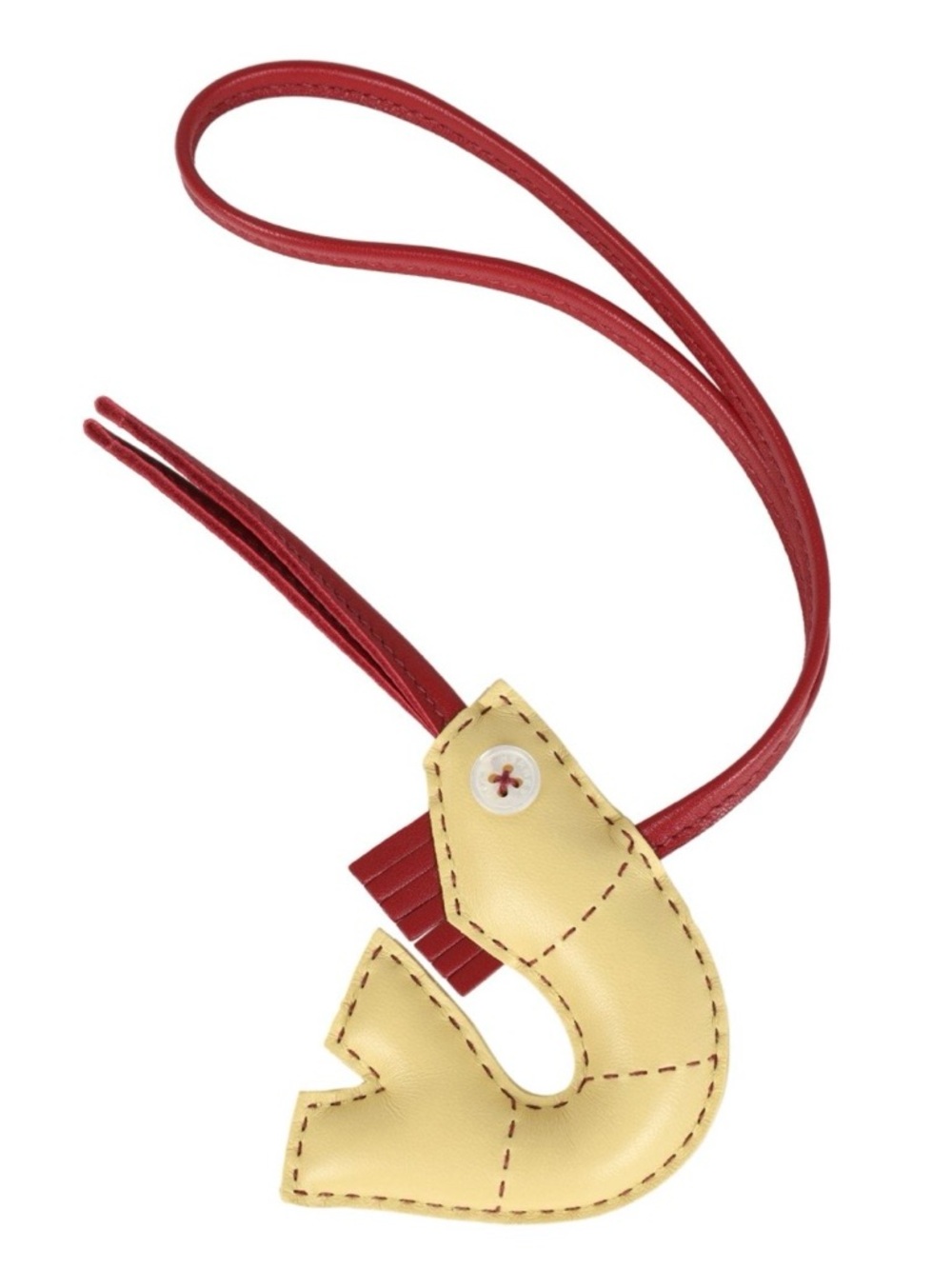 Hermes Yellow and Red Leather Charm Pendant